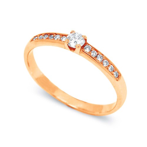 Briliáns gyémánt eljegyzési gyűrű - rosegold