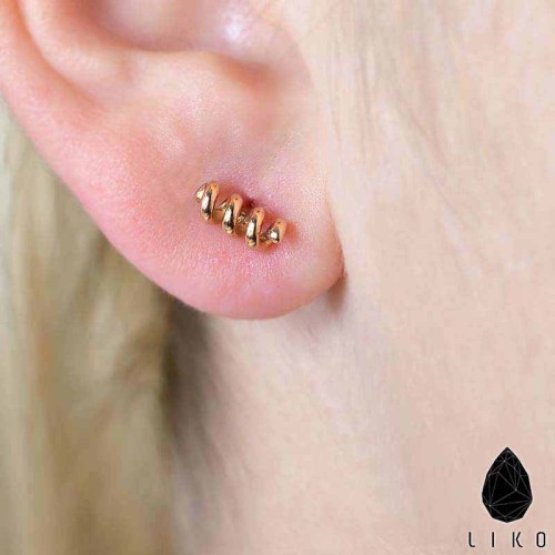 Csavart fülbevaló - rosegold