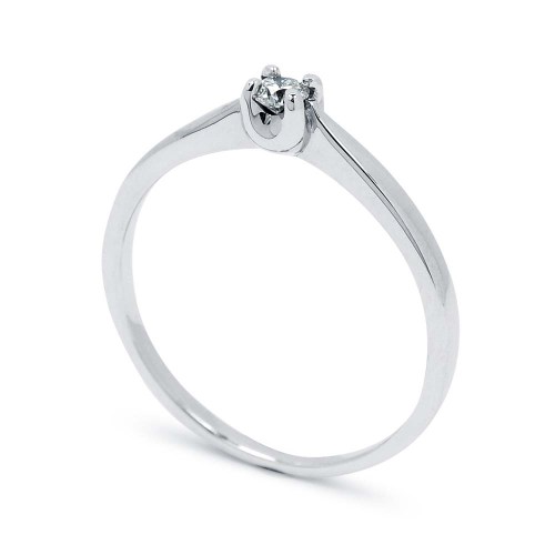Eljegyzési gyűrű 3mm gyémánttal - fehérarany