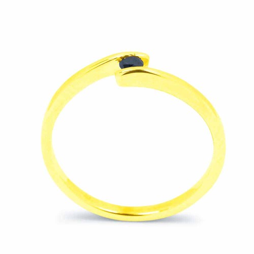 Íves fekete gyémánt gyűrű, arany