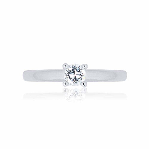 Eljegyzési gyűrű - Solitaire 3,8-4,2mm - fehérarany