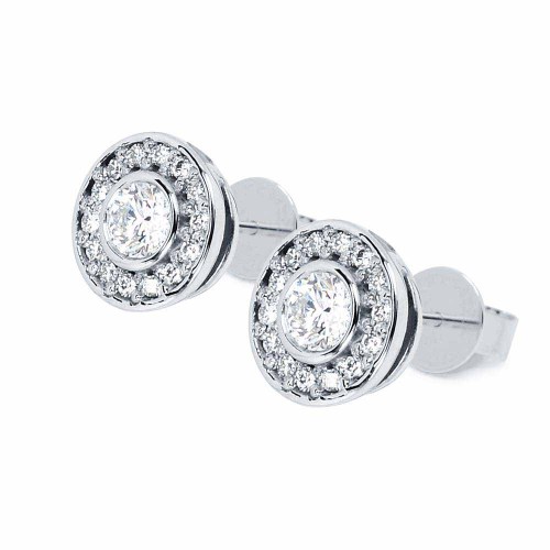 Gyémánt fülbevaló fehéraranyból - Isola