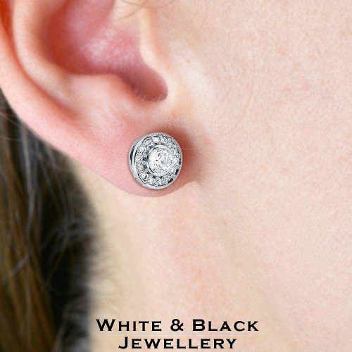 Gyémánt fülbevaló fehéraranyból - Isola