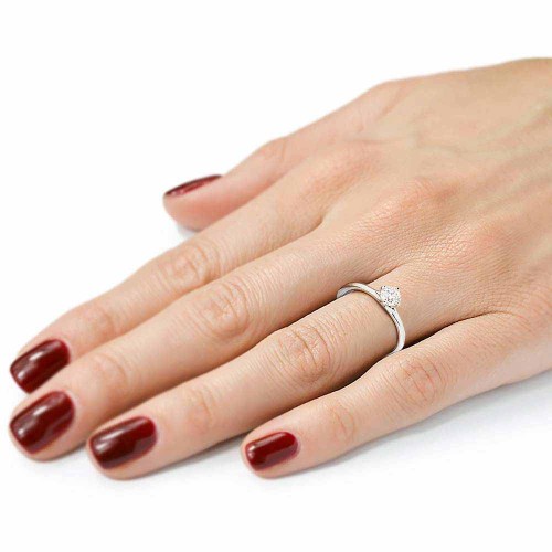 Gyémánt eljegyzési gyűrű - 0,25-0,4ct - fehérarany