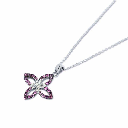 Csillag medál rózsaszín zafír kövekkel