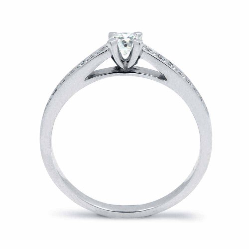 Briliáns eljegyzési gyűrű, fehérarany - 0,3 karát