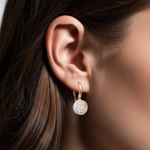 Shine fülbevaló - 0,8 karát - rosegold