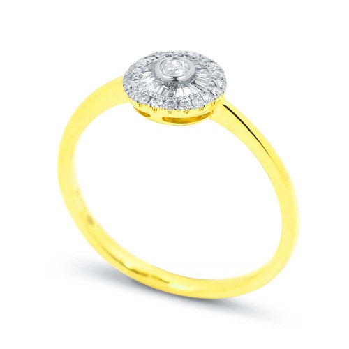 Gyémánt eljegyzési gyűrű - Ava - arany