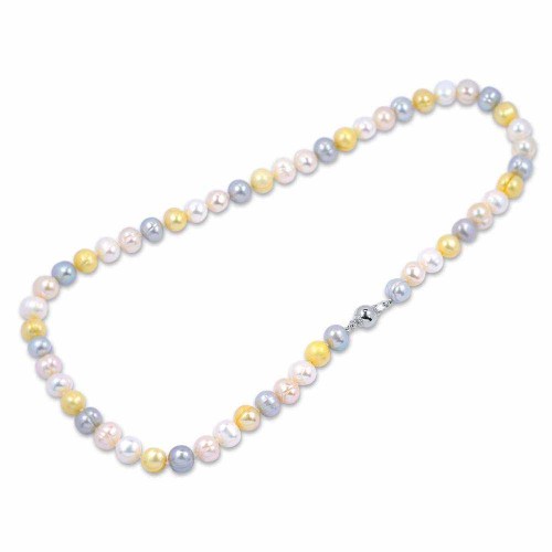 Multicolor gyöngy nyaklánc ezüst zárral