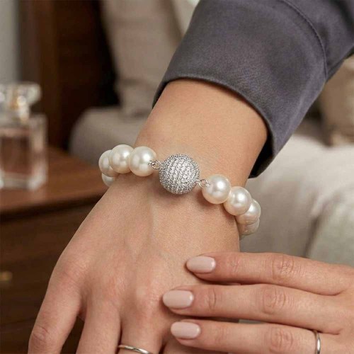 Gyöngy karkötő - 11mm - díszes zár