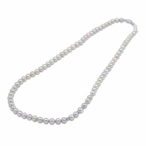 Igazgyöngy gyöngysor - 5,0mm - ezüstös