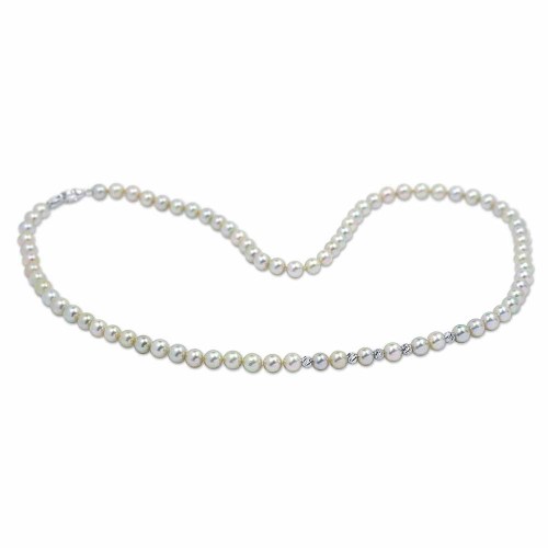 Igazgyöngy gyöngysor - 5,0mm - ezüstös