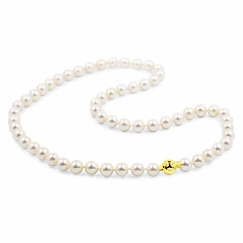 Igazgyöngy gyöngysor - 7-7,5mm - AAA top - arany