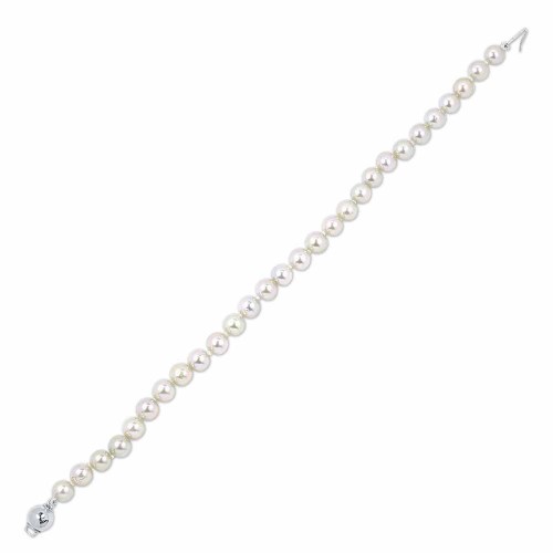 Gyöngy karkötő, 5,5mm - fehérarany
