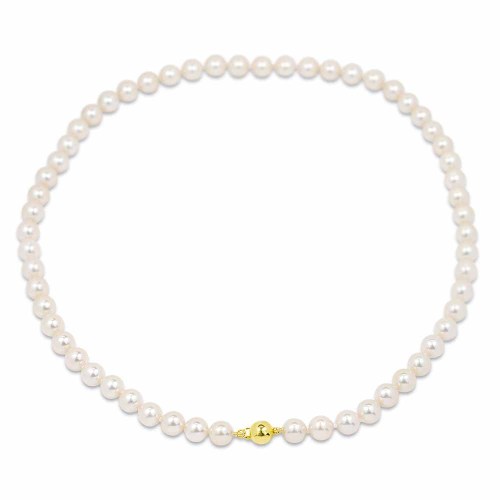 Gyöngy nyaklánc - 6,5-7mm - arany