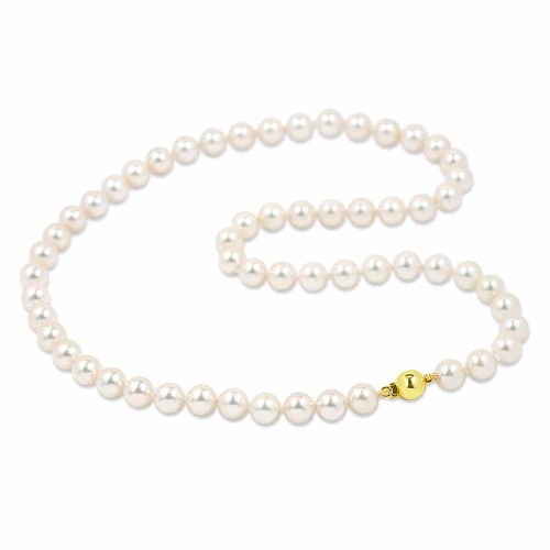 Gyöngy nyaklánc - 6,5-7mm - arany