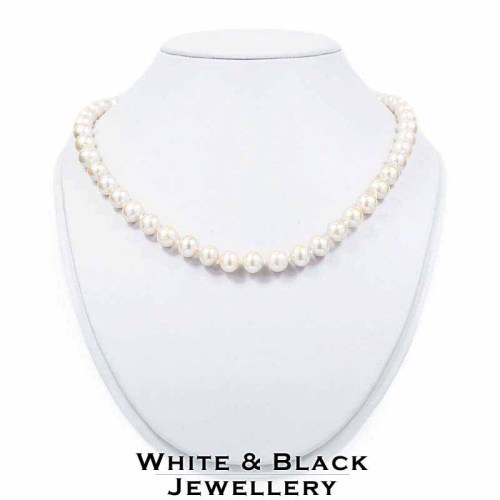 Tenyésztett gyöngysor 8-8,5mm, fehér