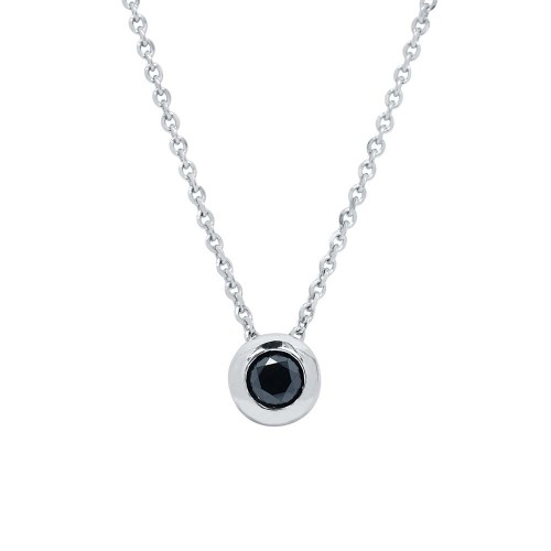 Fekete gyémánt nyaklánc, buton 3-3,5mm
