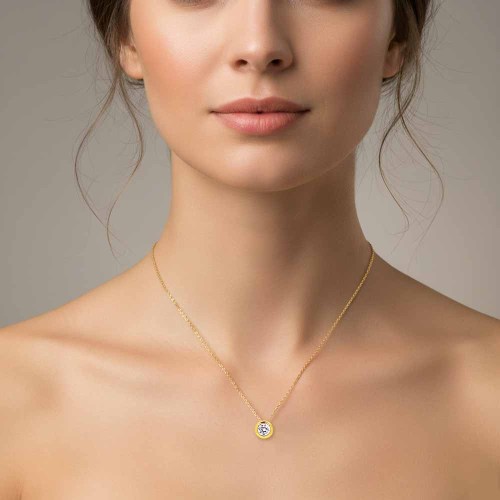 Gyémánt nyaklánc, 3,8-4mm, arany - buton