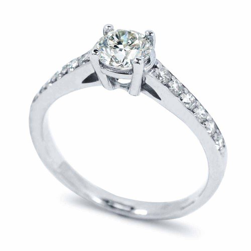 Oldalt köves gyémánt gyűrű