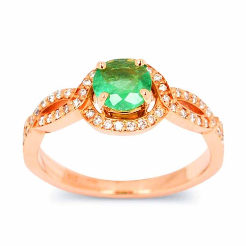 Smaragd, rosegold gyűrű