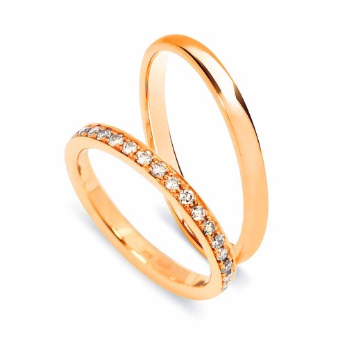 Körbe köves gyémánt karikagyűrű - 1,5mm - perem