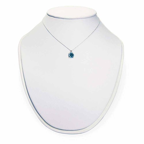 Kék gyémánt nyaklánc, fehérarany - négykarmos