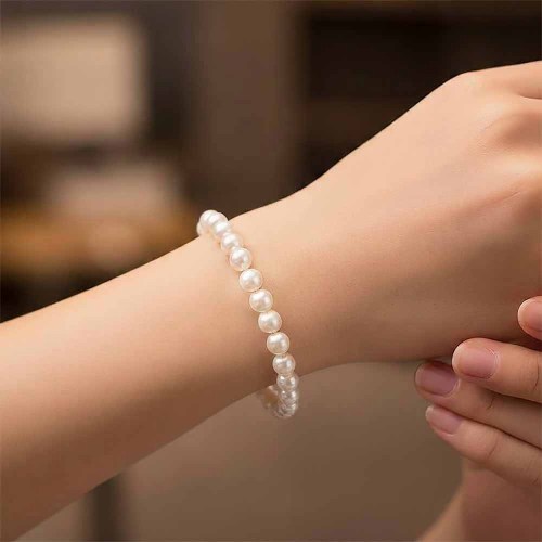 Gyöngy karkötő karon, 6-7mm