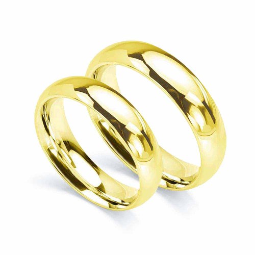 Karikagyűrű domború profillal, comfort, 6mm, arany