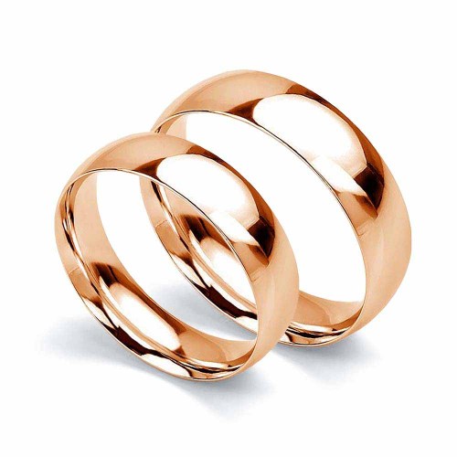 Karikagyűrű féldomború profillal, comfort, 6mm, rose