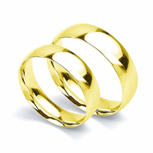 Karikagyűrű féldomború profillal, comfort, 6mm, arany