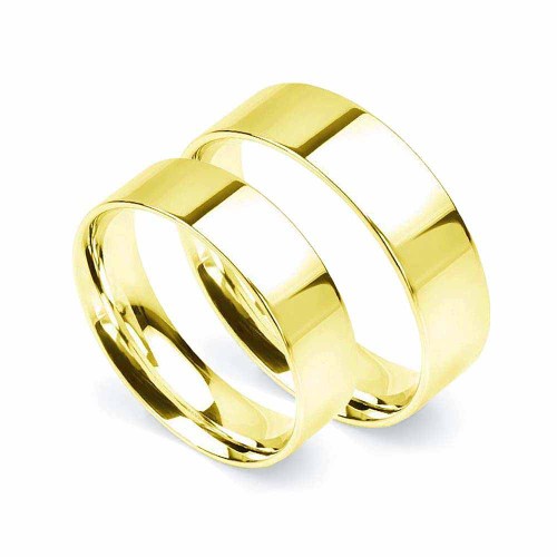 Karikagyűrű lapos profillal, comfort, 6mm, arany