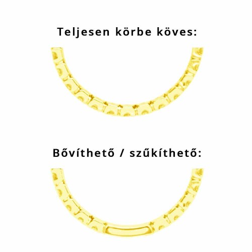 Körbe köves gyémánt gyűrű, arany - 1,5mm