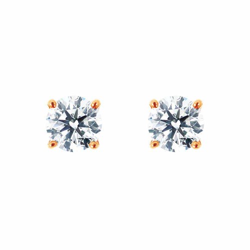 Gyémánt fülbevaló - 2,5mm - négy karmos, rosegold