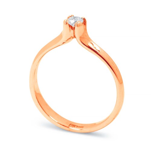Rosegold eljegyzési gyémántgyűrű - felívelő
