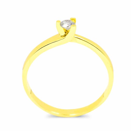 Eljegyzési gyűrű, három karmos - arany