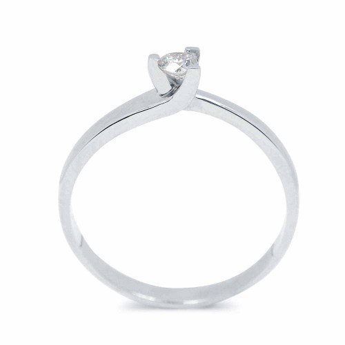 Eljegyzési gyűrű, három karmos - fehérarany