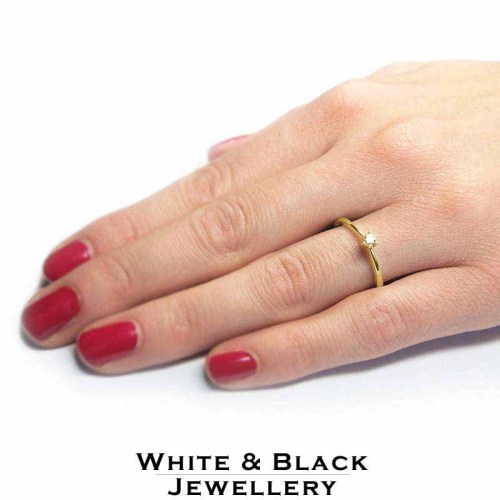 Arany eljegyzési gyűrű - 3,2-3,6mm gyémánt