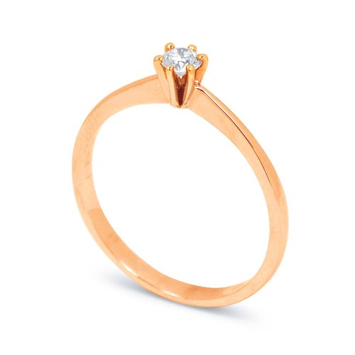 Rose arany eljegyzési gyűrű - 3,2-3,6mm gyémánt