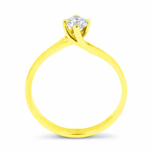 Gyémánt eljegyzési gyűrű - arany, csavart