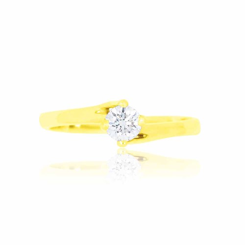 Gyémánt eljegyzési gyűrű - arany, csavart