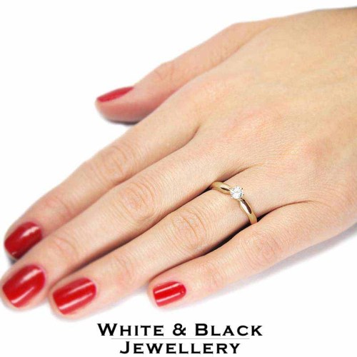 Rose arany eljegyzési gyűrű - 3,4-3,8mm gyémánt