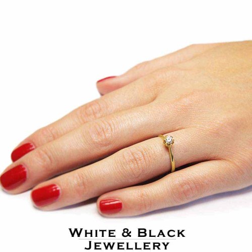 Arany eljegyzési gyűrű - 0,15-0,2ct gyémánt