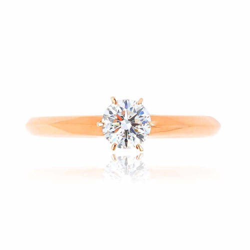 Rosegold eljegyzési gyűrű - 0,25-0,3 karát - Hatkarmos