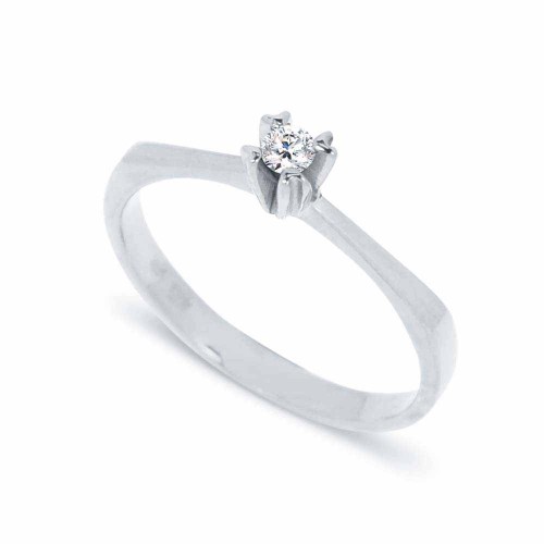 Eljegyzési gyűrű - fehérarany - vállas