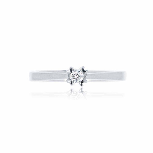 Eljegyzési gyűrű - fehérarany - vállas