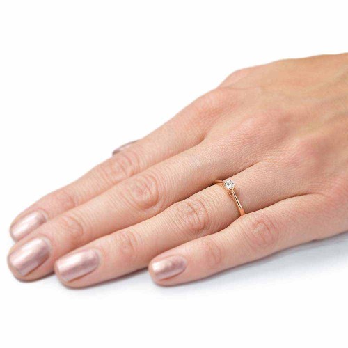 Gyémánt eljegyzési gyűrű rose aranyból - kiemelkedő