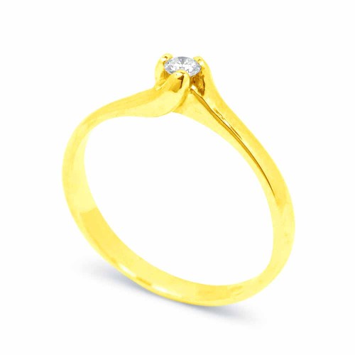 Csavart 3 íves eljegyzési gyűrű - arany