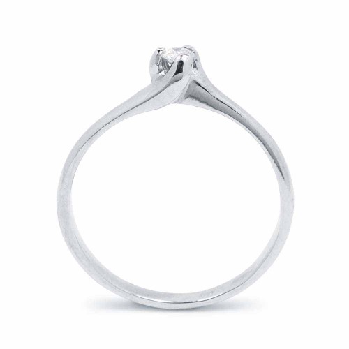 Csavart 3 íves eljegyzési gyűrű - fehérarany