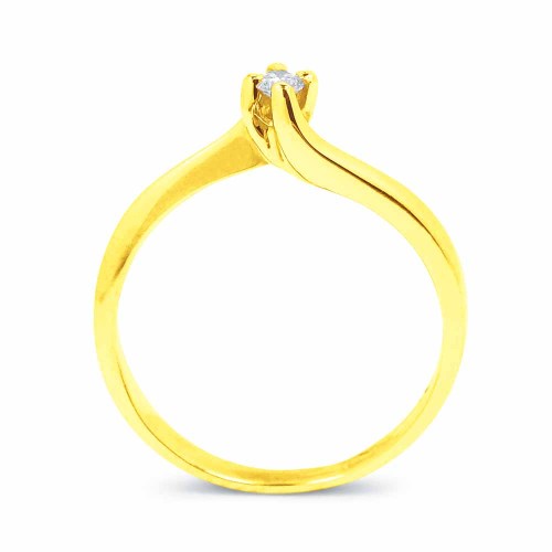 Eljegyzési gyűrű, csavart 4 íves, arany